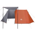 VidaXL 3 Personen Zelt wasserdicht grau/orange