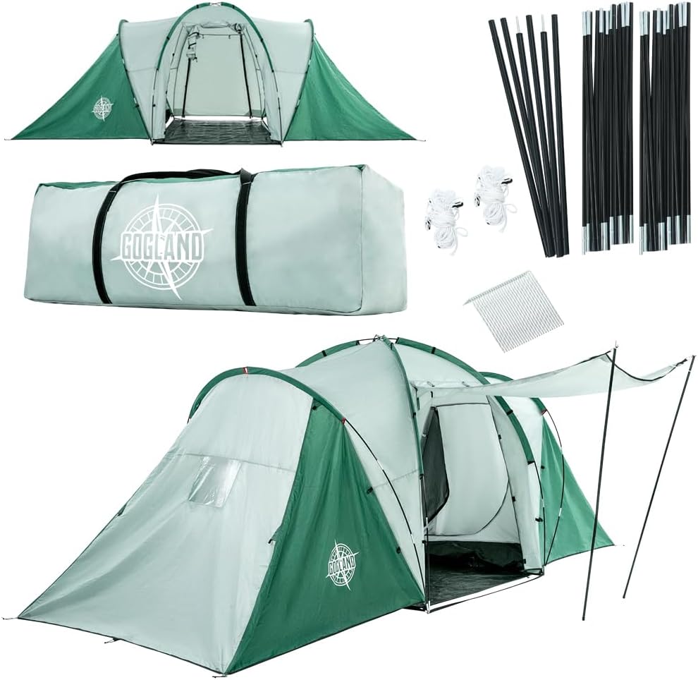 6-mann-zelt-323hnp-1.jpg GOGLAND "Big Camping" Premium 6 Personen Zelt mit 2 Kabinen – Bild 1