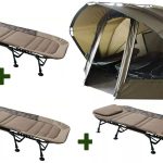 MK Angelsport Angelzelt Karpfenzelt 3,5 Man + 3 Karpfenliegen X Pro Flat, Personen: 3
