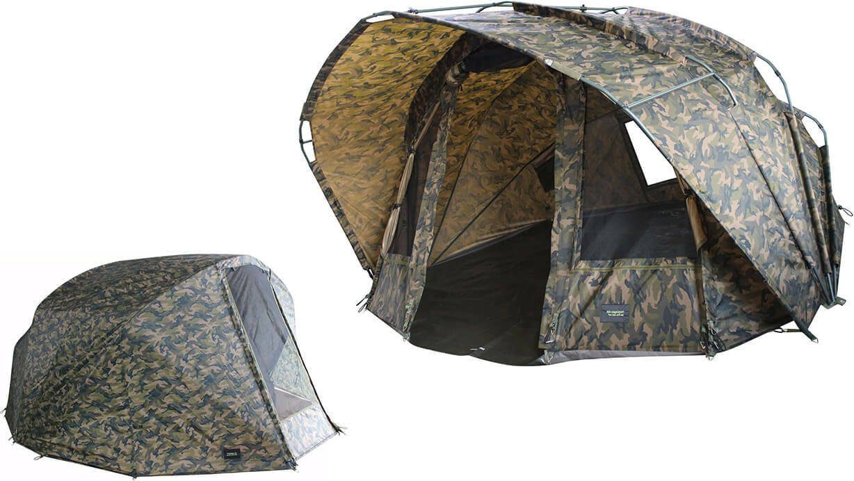 angelzelt-3-mann-427yoc-1.jpg MK Angelsport Angelzelt MK Fort Knox 2.0 Camo Dome 3,5 Mann Angelzelt + Winterskin – Bild 1