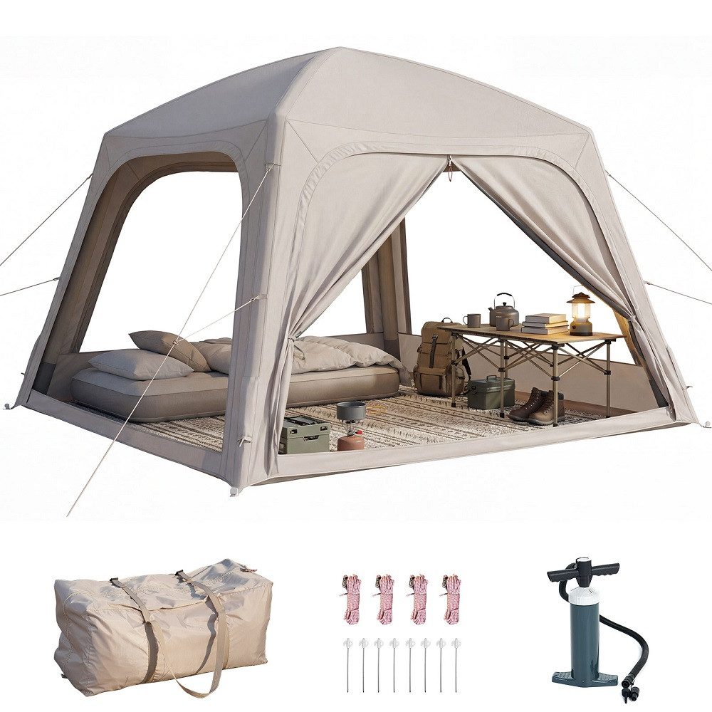 aufblasbares-4-personen-zelt-829bzb-1.jpg Meulbaty aufblasbares Zelt Camping Pavillon mit Luftpumpe Abnehmbarer Türvorhang, Personen: 6 (1 tlg., Air Glamping Zelte für 4 Jahreszeiten Camping), ... – Bild 1