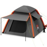 ELONEO Aufblasbares Camping Luftzelt 2 4 Personen Familienzelt mit Vordach, 250x250x190cm