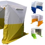 UHATEX Montagezelt, Baustellenzelt, Maß 1,80 x 1,80 x 1,90 m Wasserdicht Wetterfest Schnellaufbau aus Polyester Blau/Weiß für Outdoor, Arbeit, vom ...