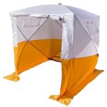 UHATEX Montagezelt, Baustellenzelt, Maß 1,90 x 1,90 x 2,00 m Wasserdicht Wetterfest Schnellaufbau aus Polyester Orange/Weiß für Outdoor, Arbeit, vom ...