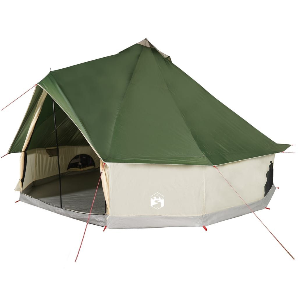 campingzelt-6-personen-251ems-1.jpg vidaXL Kuppelzelt 6 Personen Campingzelt Tipi für 6 Personen Wasserdicht Polyester Grün – Bild 1