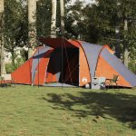 vidaXL Kuppel Familienzelt 6 Personen Grau und Orange Wasserdicht
