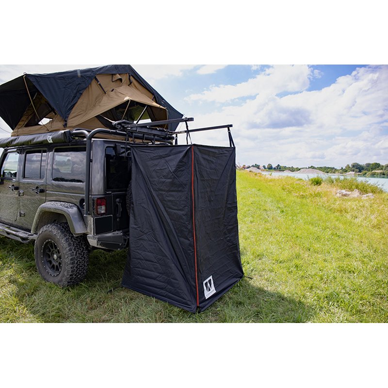 duschzelt-camping-129uoa-1.jpg Duschzelt 100 x 180cm schwarz mit Regenhaube VICKYWOOD – Bild 1
