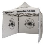 Weber GmbH Faltpavillon Easy Up Zelt 3x3 m – grau – wetterfester Pavillon inkl. Seitenwände, mit 3 Seitenteilen, höhenverstellbar, wasserabweisend, ...