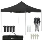 Partyzelt 3x3m Faltbar Easy Up Wasserdicht Mit Tasche Schwarz