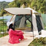 Easy Up Zelt für 4 Personen, Doppeltüren und Vier Fenster, lässt Sich in DREI Sekunden öffnen, Tipi Zelt, praktische und leichte wasserdichte Zelte ...
