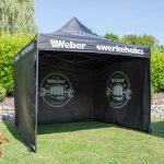 Weber #Werkeholics Easy Up Zelt 3 x 3 m inkl. 3 Seitenwände schwarz