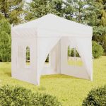 Amazon.de: HETFTJN Faltpavillon 2x2 m weiß mit Seitenwänden 210D Oxford UV Schutz wetterfest Stahlrahmen faltbar für Garten Party Camping Grill