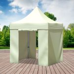 2x2m Faltpavillon Profi ALU, wasserdicht, Weiß inkl. Seitenwänden