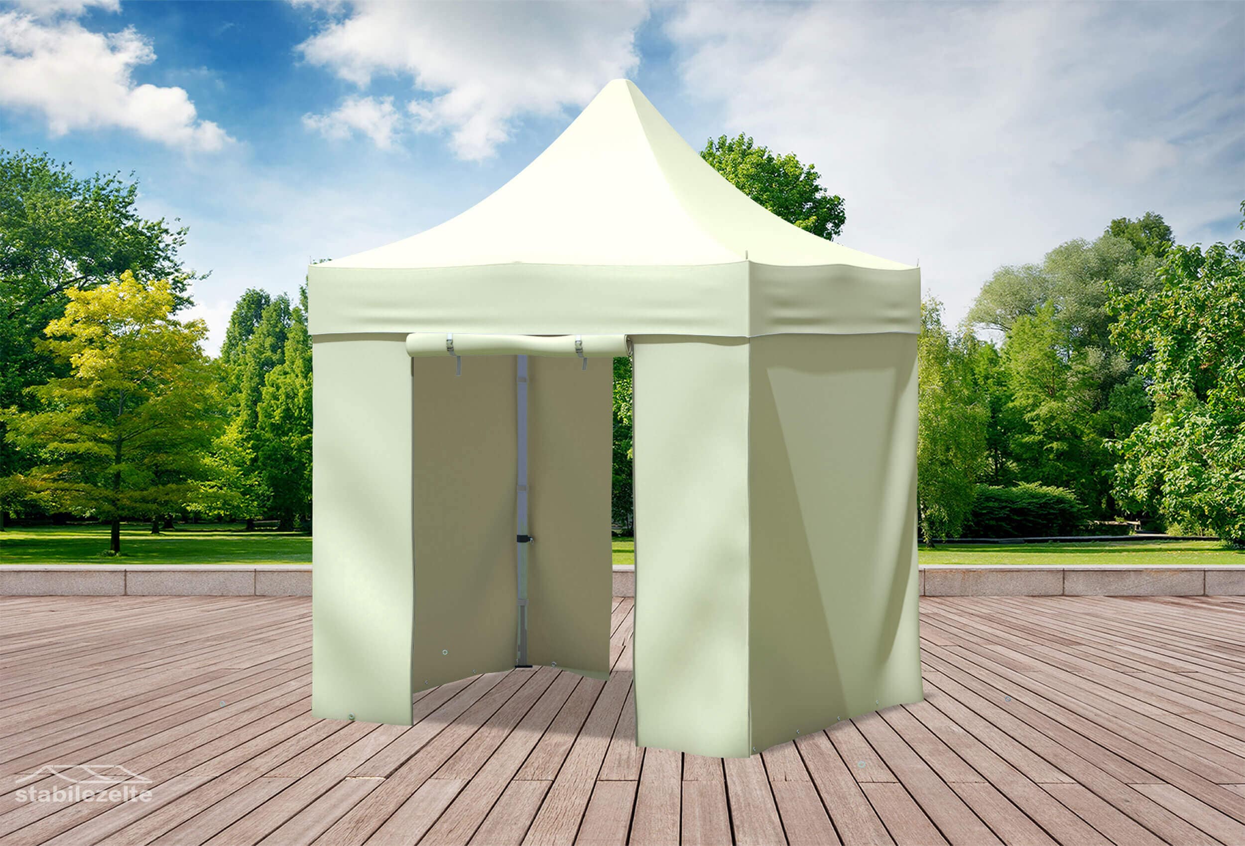 faltpavillon-2x2-333hew-1.jpg 2x2m Faltpavillon Profi ALU, wasserdicht, Weiß inkl. Seitenwänden – Bild 1