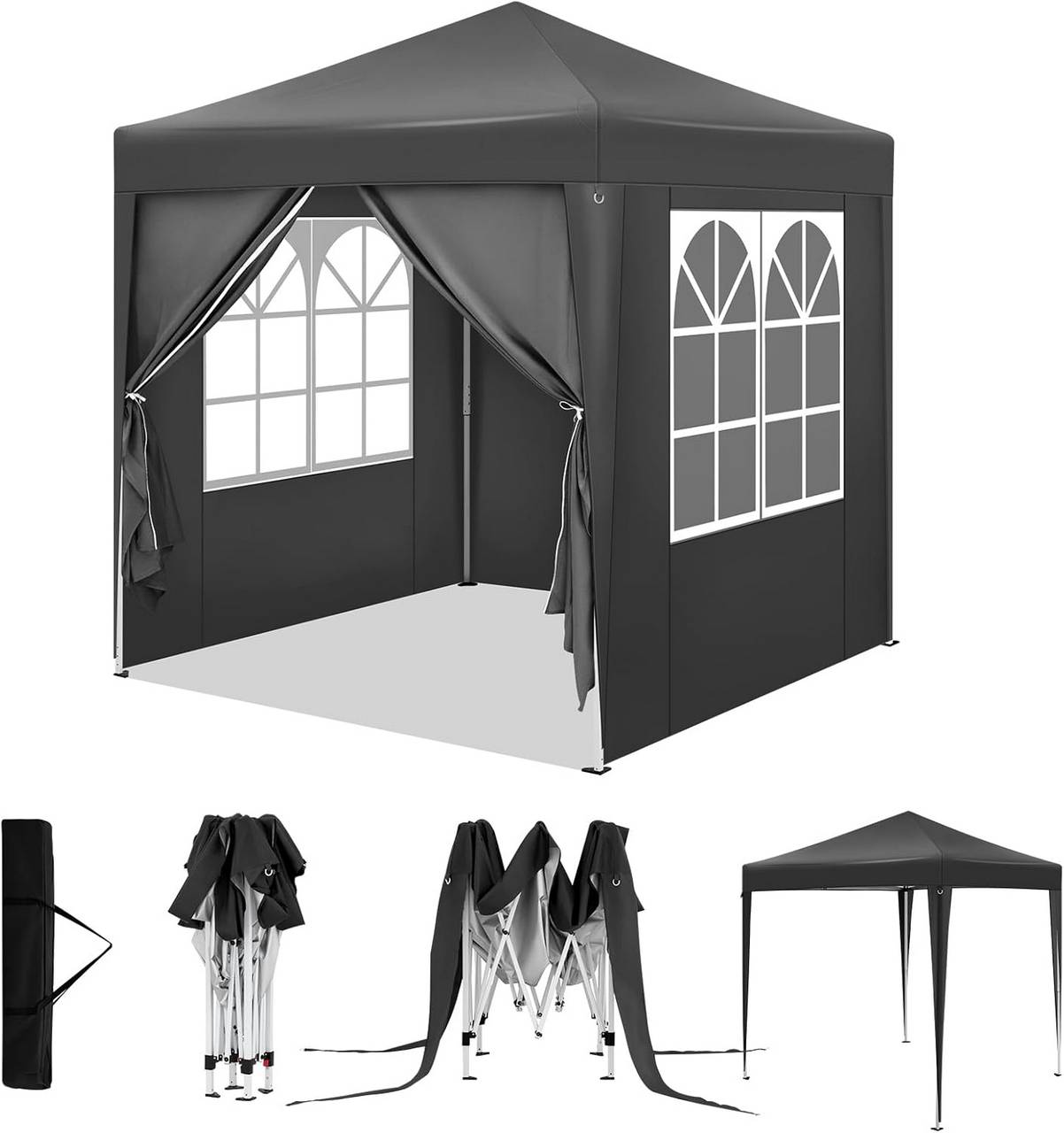 faltpavillon-2x2-444gxp-1.jpg WOLTU Pavillon 2x2 m, mit 4 Seitenwänden, Partyzelt wasserabweisend UV Schutz 50+ – Bild 1