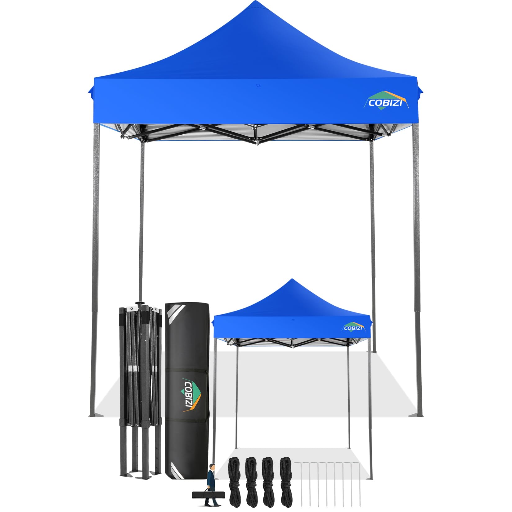 faltpavillon-2x2-500css-1.jpg Amazon.de: COBIZI Faltpavillon 2x2 Wasserdicht Stabil Winterfest ohne Seitenwand,Pop Up Pavillon Partyzelt,Sonnenschutz Gartenpavillon,Pavillon Faltbar mit Handtasche(2 mal 2m Blau) – Bild 1