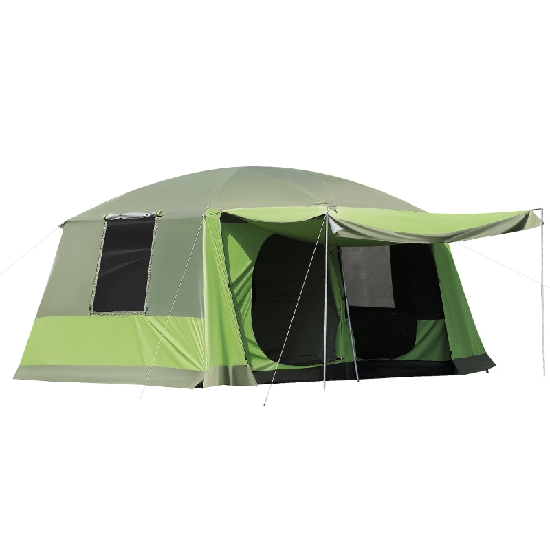 familien-zelt-504rpy-1.jpg Outsunny Campingzelt Kuppelzelt Familienzelt 2 Schlafkabinen 4 8 Personen L405 x B305 x H225cm | Aosom.de – Bild 1