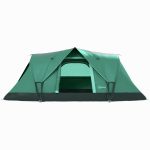 Outsunny Campingzelt für 5 Personen, Familienzelt, Lampenhaken, Seitentaschen, 4,55x2,2x1,8m, Grün/Schwarz | Aosom.de