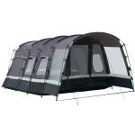 Outsunny Camping Zelt 8 Personen Zelt Tunnelzelt mit Vorraum 4 Fenster Familienzelt PU3000mm für Trekking Festival Glasfaser Dunkelgrau 580 x 320 x ...