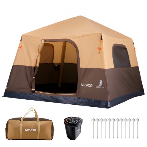 familienzelt-aufblasbar-010zfu-1.jpg VEVOR Campingzelt 6 Personen, Aufblasbares Familienzelt mit Wiederaufladbarer Pumpe, TPU Luftschlauch & 4 Netzfenstern, Kabinenzelt mit Tragetasche ... – Bild 1