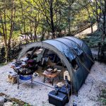 CampFeuer Zelt Relax6 für 6 Personen, 5000 mm Wassersäule, Hellblau/Grau, XXL