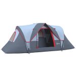 Outsunny Zelt für 5 6 Personen, Campingzelt mit Heringen, Tunnelzelt, Kuppelzelt, Polyester, Grau, 4,55 x 2,3 x 1,8 m | Aosom.de