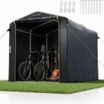 Juskys® Gerätezelt M 6,2 m³ Outdoor Unterstand mit Fenster & Tür, 220x160x175 cm, wasserfeste Plane & Metallrahmenkonstruktion, Schutz im ...