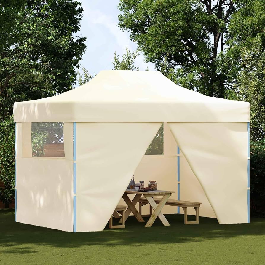 klappzelt-546dxc-1.jpg Amazon.de: Party Zelt Creme 280 x 410 x 315 cm Oxford Stoff Pop Up Klappzelt mit Stahlrahmen Windseilen und Erdnägeln für Garten Terrasse Outdoor Veranstaltungen – Bild 1