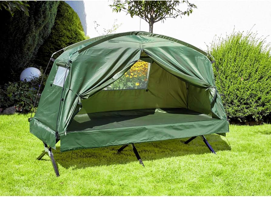 klappzelt-841gcs-1.jpg Qubbah Feldbett mit Zelt/Klappzelt grün für einfachen Aufbau Größe: 194 x 87 x 165 cm : Amazon.de: Sonstiges – Bild 1