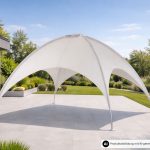 Leco Kuppelzelt / Pavillon mit vollverzinktem Stahlrohrgestell 5 x 5 m, robustes Gestell aus verzinktem Stahlrohr, Igluzelt
