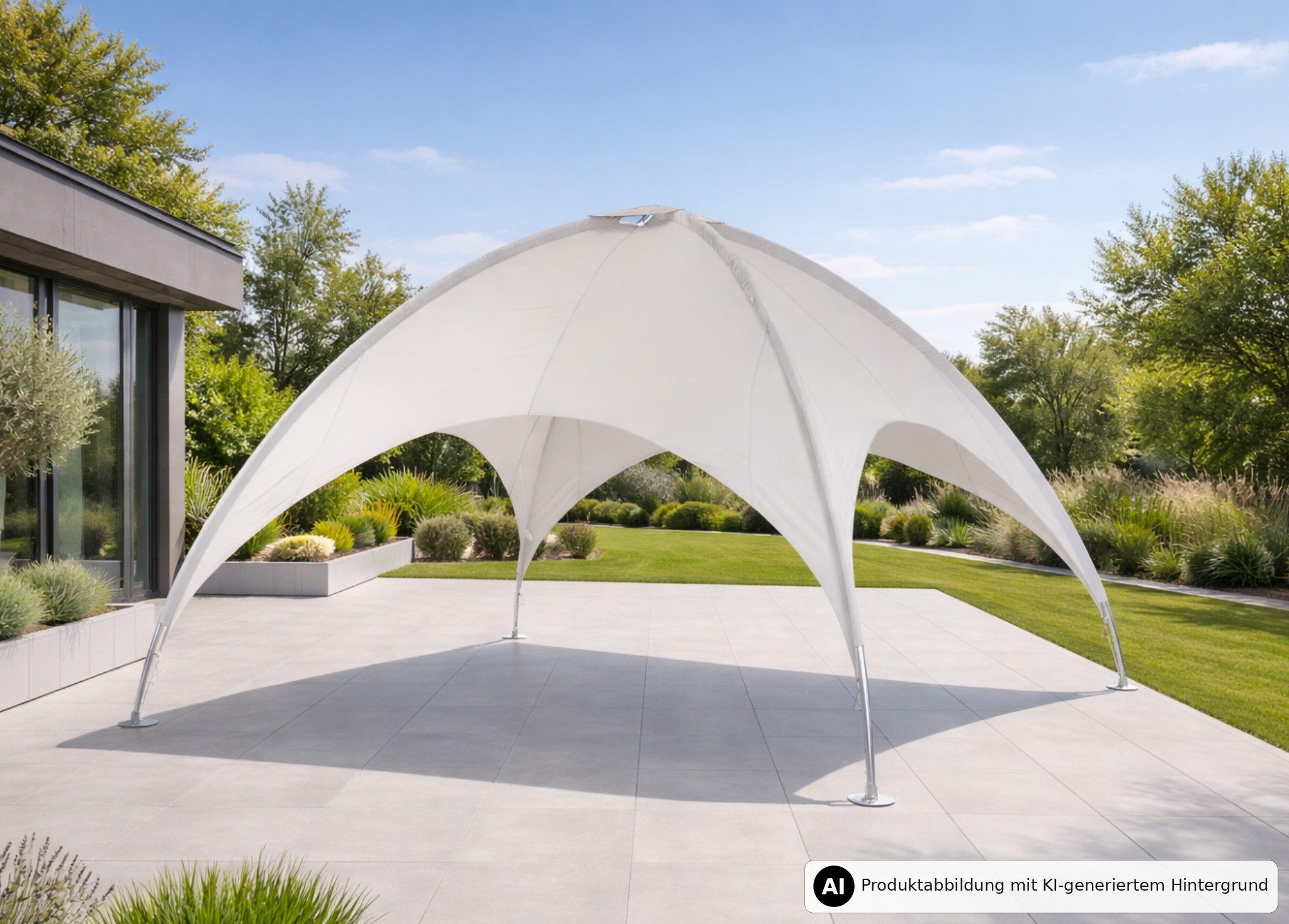 kuppelzelt-5x5-358xtb-1.jpg Leco Kuppelzelt / Pavillon mit vollverzinktem Stahlrohrgestell 5 x 5 m, robustes Gestell aus verzinktem Stahlrohr, Igluzelt – Bild 1
