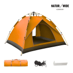 Naturwide Outdoor Zelt Automatischer Aufbau in 3 Sekunden Hellgrau / 200 x 150 x 125 cm (für 1 2 Personen)