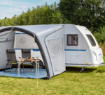 Wigo Sackmarkise mit Vorzelt Rolli Plus Ambiente Special für Hubbett Wohnwagen Fritz Berger Campingbedarf