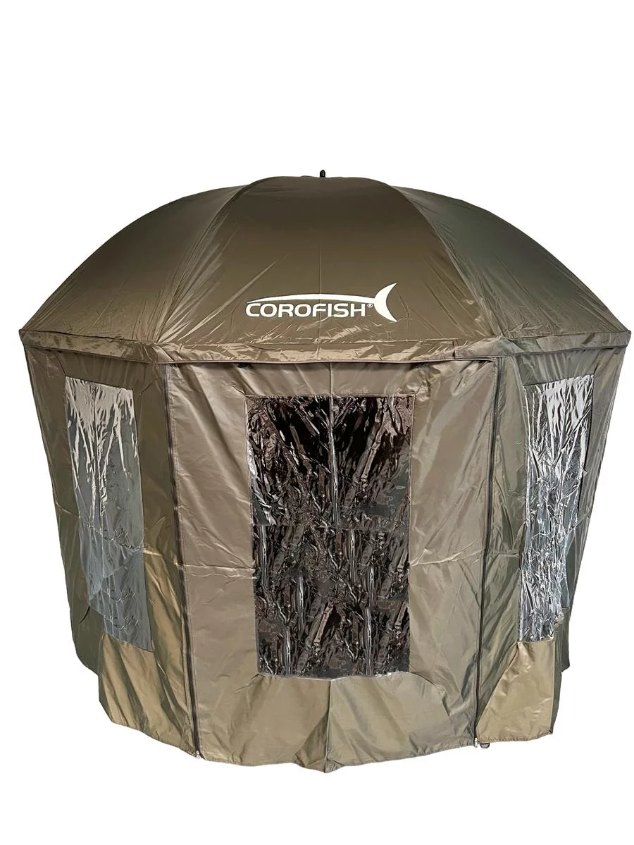 schirmzelt-024owk.webp COROFISH Schirmzelt 300cm 210D PU mit Reißverschluss 360° Seitenteil – Bild 1