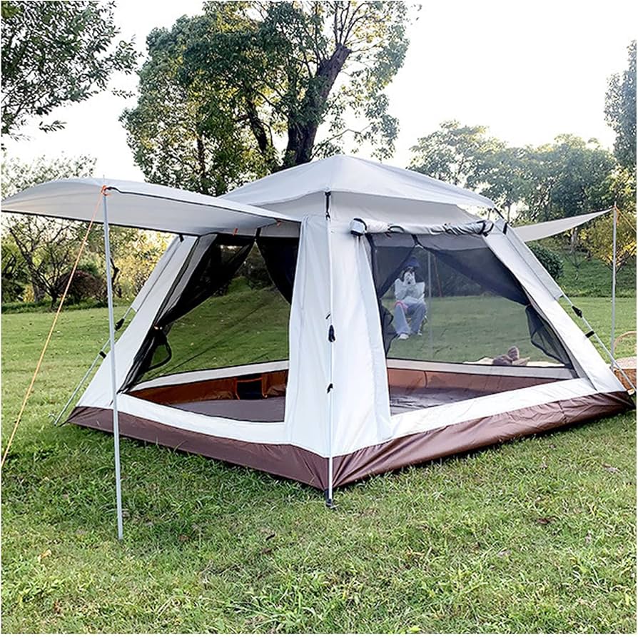 schnellaufbau-zelt-002iku-1.jpg Schnellaufbauzelt 4 Personen Doppeltüren und Vier Fenster,wasserdichte Pop Up Zelte Camping Stabiles und Praktisches Familiencampingzelt Ideal für Camping im Garten : Amazon.de: Sport & Freizeit – Bild 1