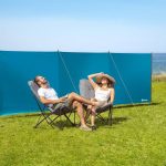 BERGER Screen Windschutz | Sichtschutz Blickschutz Sonnenschutz freistehend für Outdoor Camping Garten Picknick Strand | ohne Bohren | 500 cm (blau) : Amazon.de: Sport & Freizeit