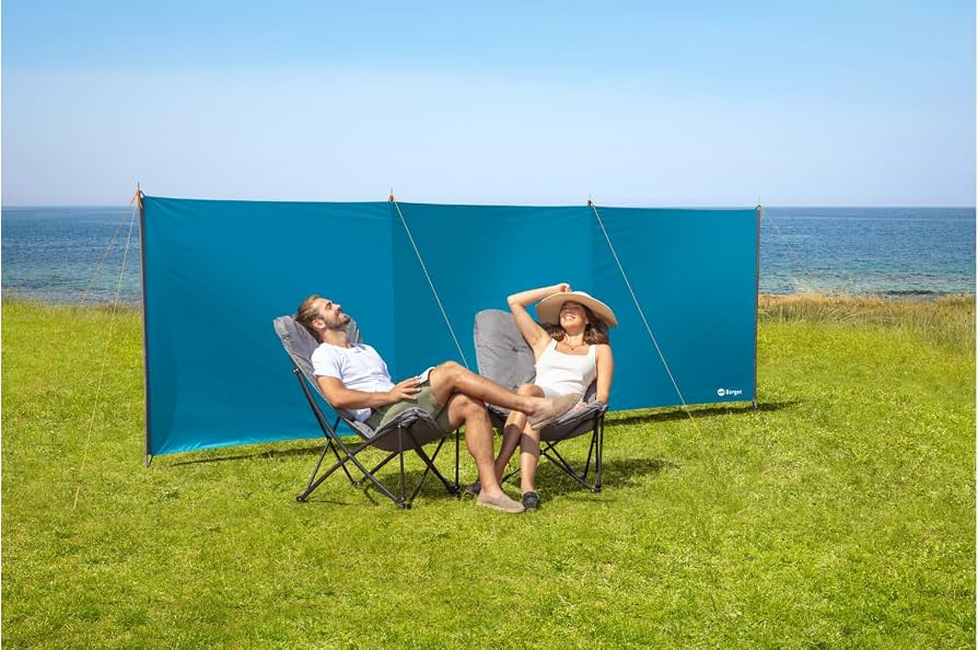 sichtschutz-camping-507qzm-1.jpg BERGER Screen Windschutz | Sichtschutz Blickschutz Sonnenschutz freistehend für Outdoor Camping Garten Picknick Strand | ohne Bohren | 500 cm (blau) : Amazon.de: Sport & Freizeit – Bild 1