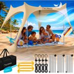 ELONEO Strandzelt Sonnensegel LSF 50+ UV Schutz Windschutz
