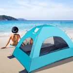 Night Cat Sonnenzelt – Strandmuschel, Blau, UV Schutz 50, Asymmetrisch, 2,8 Kg, Inkl. Tasche