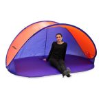 PopUp Strandmuschel Sonnenzelt Strand Sonnenschutz Windschutz orange / blau | eBay.de