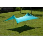 Meister Sonnensegel 210 x 210 cm UVA/B Schutz LSF50+ Für bis zu 4 Personen Mit Sand Ankern grün / Strandzelt / Sonnenschutz Dach / ...