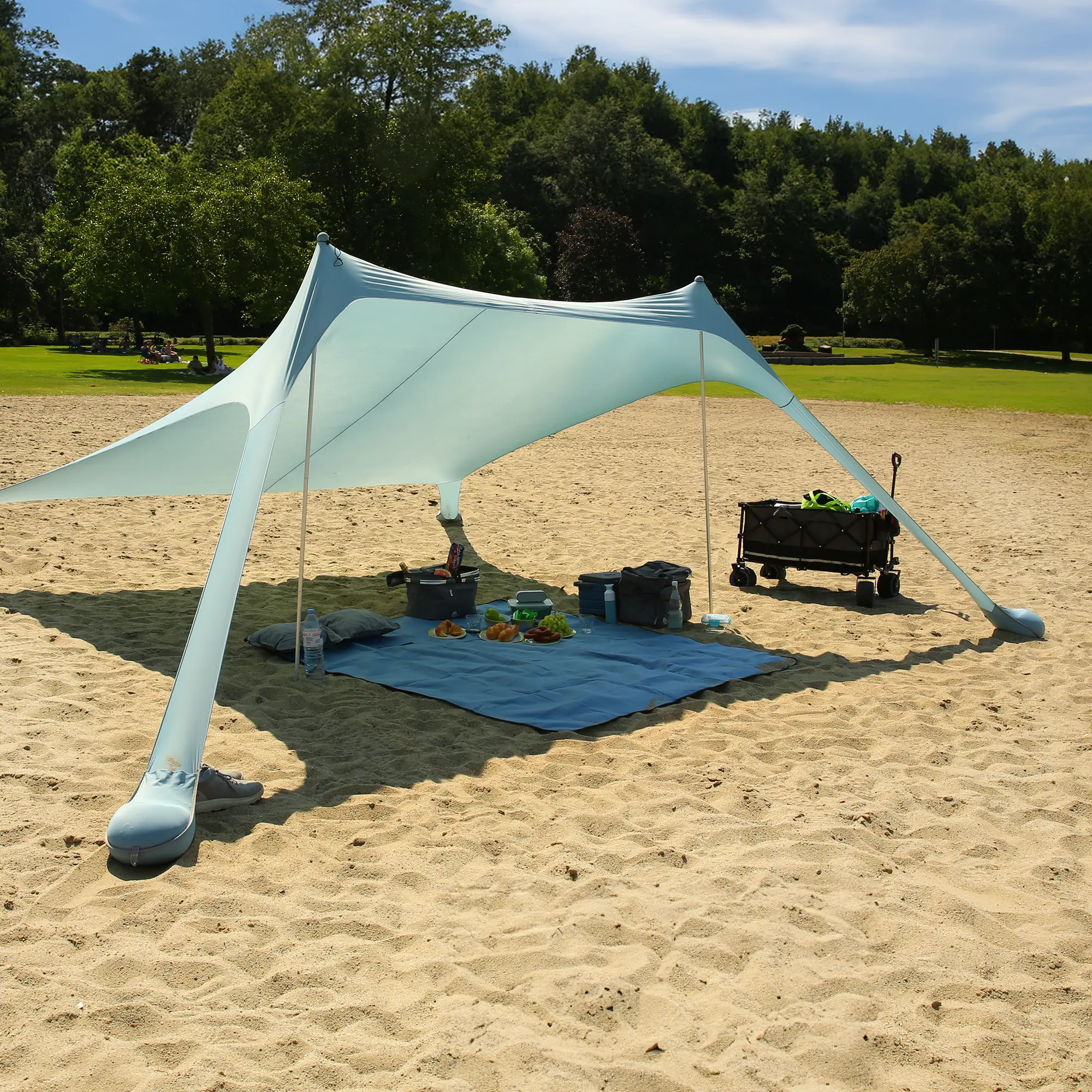 strand-zelt-553noi.webp 2nd Chance your GEAR Cameo Beach Shelter 3 x 3 m XXL Strandmuschel Sonnensegel UV 50+ Sonnenschutz Strandzelt (71437) – Bild 1