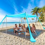 LuxusKollektion Strandmuschel Strandzelt UV Schutz Sonnenzelt 3x3m Sonnensegel Outdoor Camping