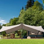 7,5x7,5 m Stretchzelt, inkl. Aluminium Pfosten Set, Sand