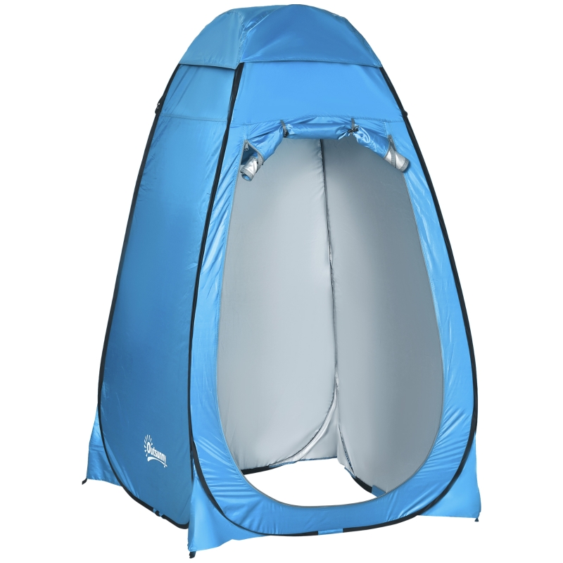 toilettenzelt-160rqg-1.jpg Outsunny Pop up Toilettenzelt, Mobiles Camping Duschzelt, Umkleidezelt mit Innentasche, Duschkabine, Umkleidekabine, Wasserfest, Polyester Blau 120 x 120 x 190 cm Toilettenzelt Duschzelt Innentasche | Aosom.de – Bild 1