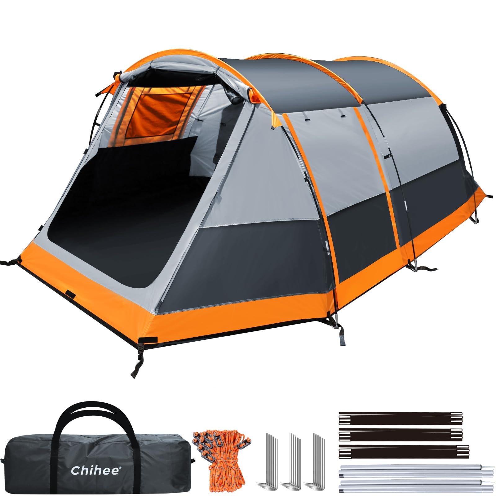 tunnelzelt-4-personen-240eeu-1.jpg Chihee Camping Zelte Tunnel Zelt 4 Personen Familienzelt mit 2 Türen Extra wetterfestes Zelt 4 Jahreszeiten Zelte mit doppelter wasserdichter ... – Bild 1