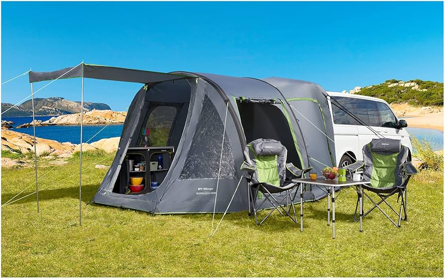 vorzelt-t5-656mrp-1.jpg BERGER Busvorzelt Touring Easy Air Rear für VW T5/T6 aufblasbar freistehend Outdoor Zelt Luftzelt Autozelt Vorzelt Camping Zelt für Bus Van Auto ... – Bild 1