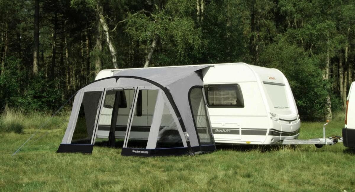 westfield-vorzelt-769uxr-1.jpg Westfield Dorado XL Vorzelt, 375x250cm, grau bei Camping Wagner Campingzubehör – Bild 1