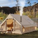 Sport Tent Aufblasbares Zelt Wasserdicht Hauszelt Stehhöhe Haus Baumwolle Luxus Wohnzelt Campingzelt mit Ofenloch Luftzelt 4 6 Personen Familienzelt Baumwoll Leinwand Beige L:400 x 300 x 210cm : Amazon.de: Sport & Freizeit