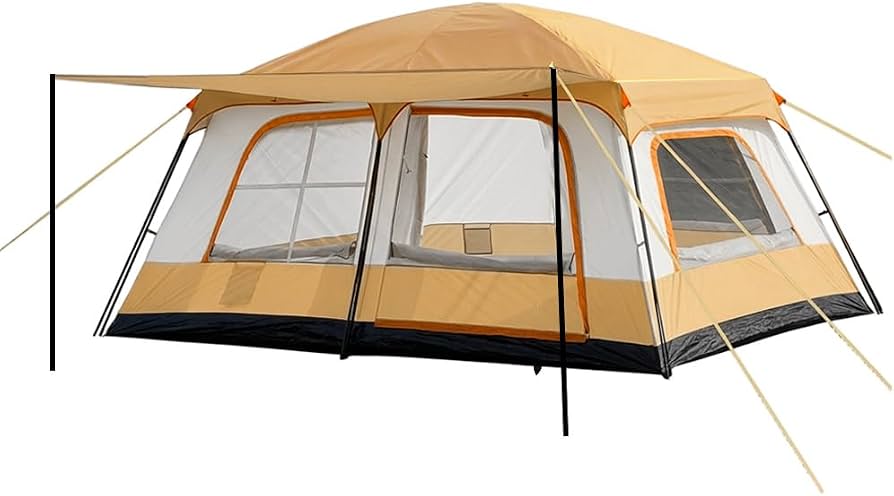 zelt-4-personen-2-schlafkabinen-623smz-1.jpg Familienzelt für 4 Personen, Tunnelzelt mit 2 Schlafkabinen und Vorzelt, 10 Min Schnellaufbau, 3000 mm wasserdichtes Campingzelt mit UPF 50+, leichtes Zelt für Familien Camping und Outdoor (Khaki) : Amazon.de: Sport & Freizeit – Bild 1